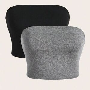 NWOT Set of 2 Tube Tops - Black and Gray - 1X